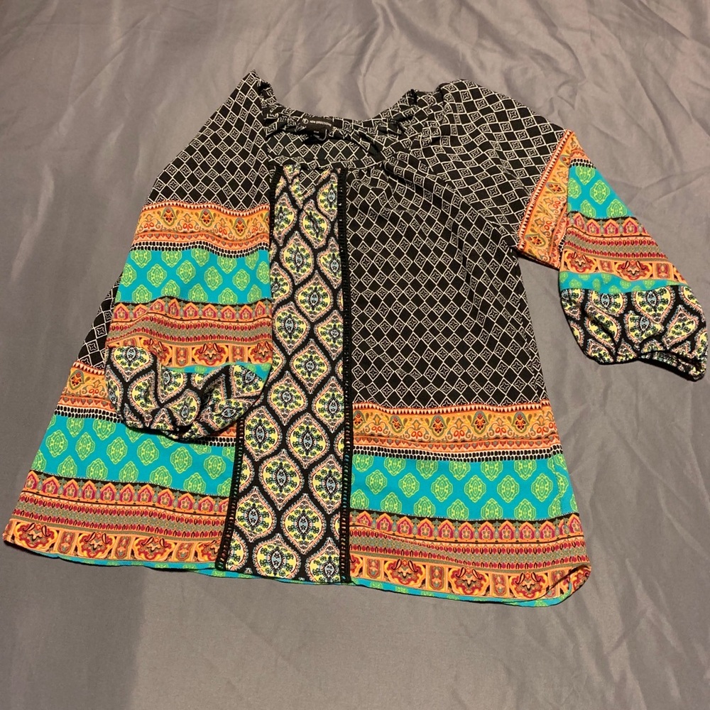 3/4 length sleeve printed top